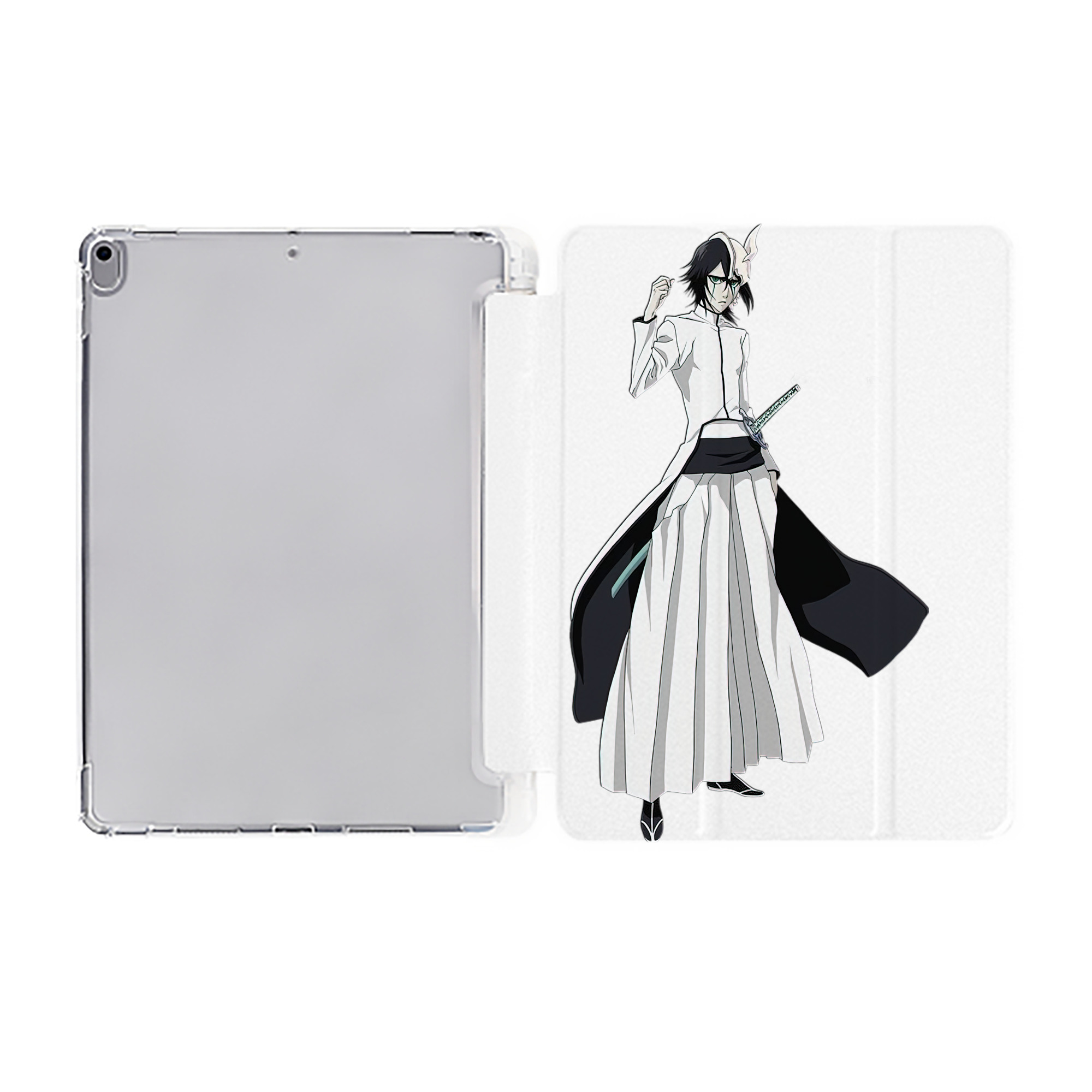 （画像用） ブリーチ ウルキオラ·シファー BLEACH Ulquiorra cifer IPad ケース ペン収納付き 三つ折りスタンド PUレザー×シリコン 対応機種9.5/10.5/10.9インチ